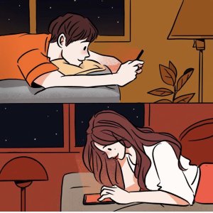 Boy And Girl Texting Template   Homme Femme Messages Smartphone Envoyer